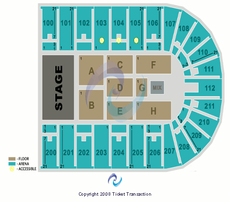 NRG Arena End stage concert Seating Chart
